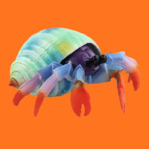 Hermit Crab Figurine - Rainbow