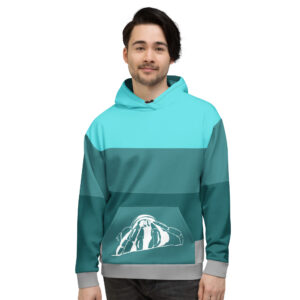 Color Block Blue Hermit Crab Unisex Hoodie