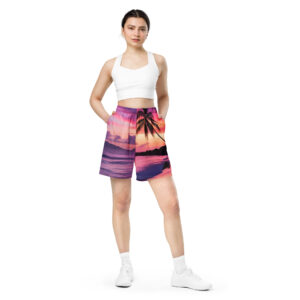 Purple Sunset Hermit Crab Unisex mesh shorts