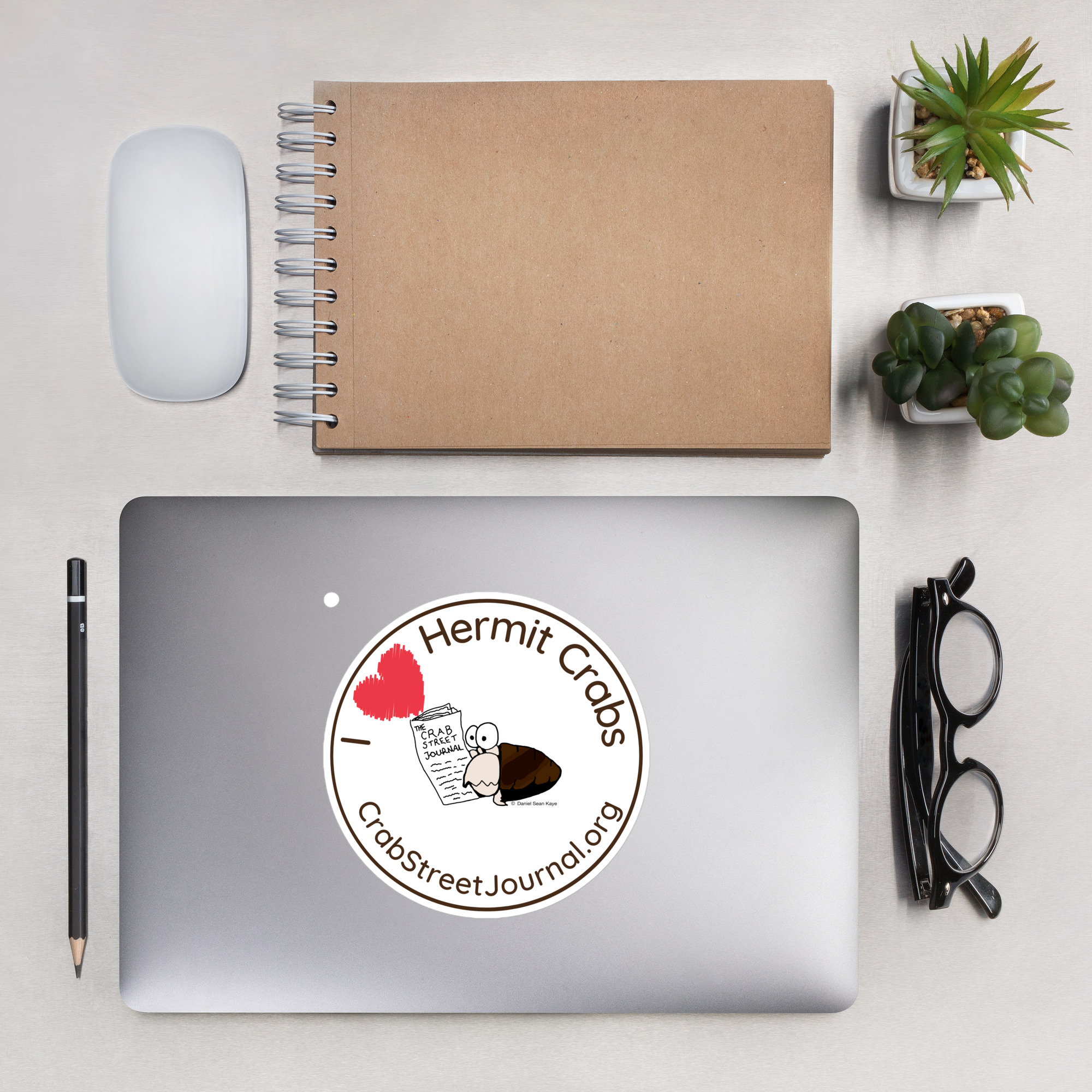 I Love Hermit Crabs Bubble-free stickers