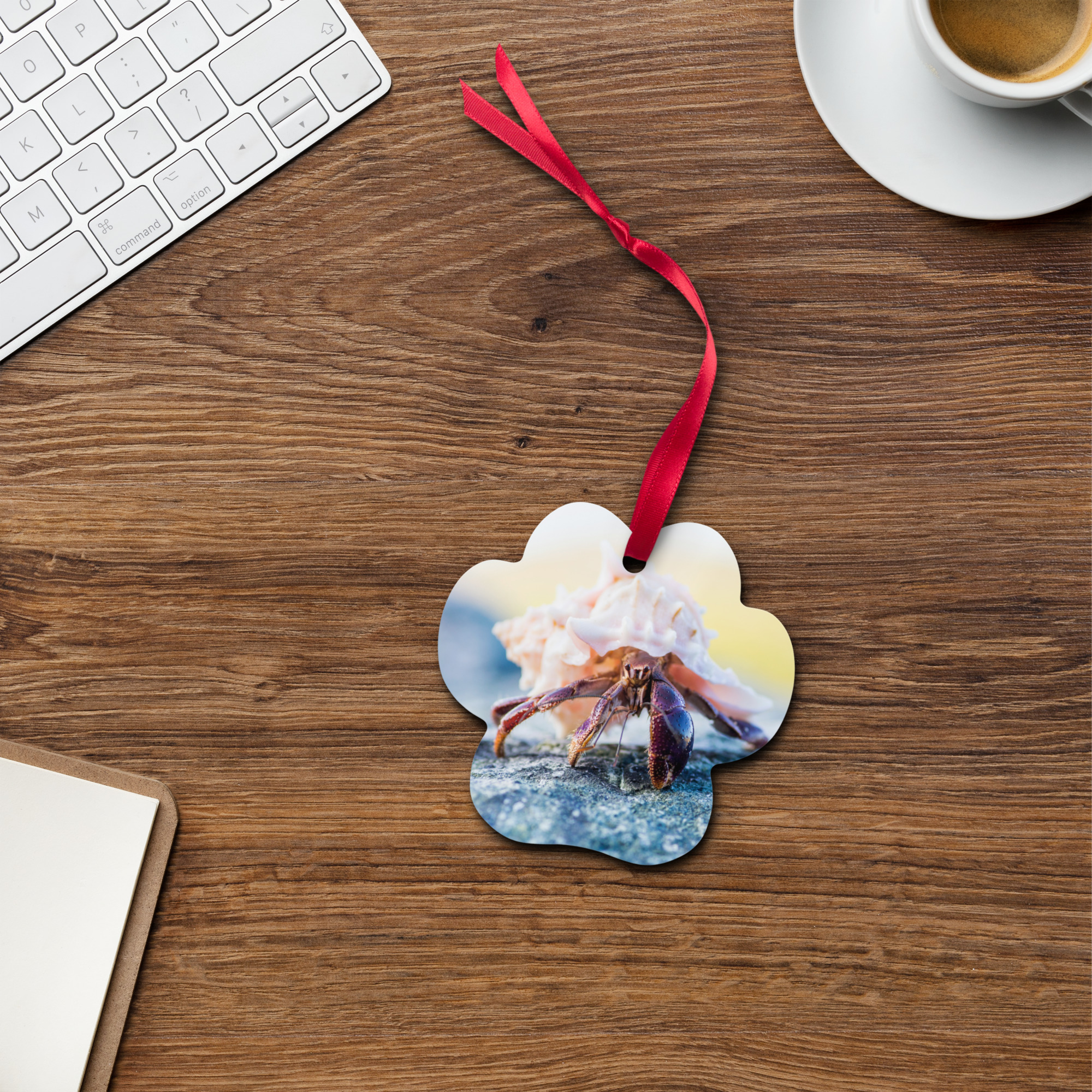 Hermit Crab blue Metal ornament