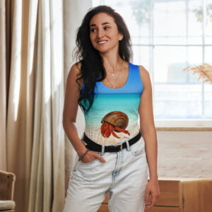 Strawberry hermit crabs at the beach Sublimation Cut & Sew Tank Top