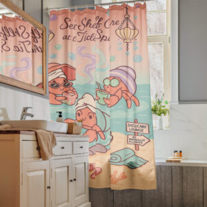 Hermit Crab Beach Spa Shower curtain