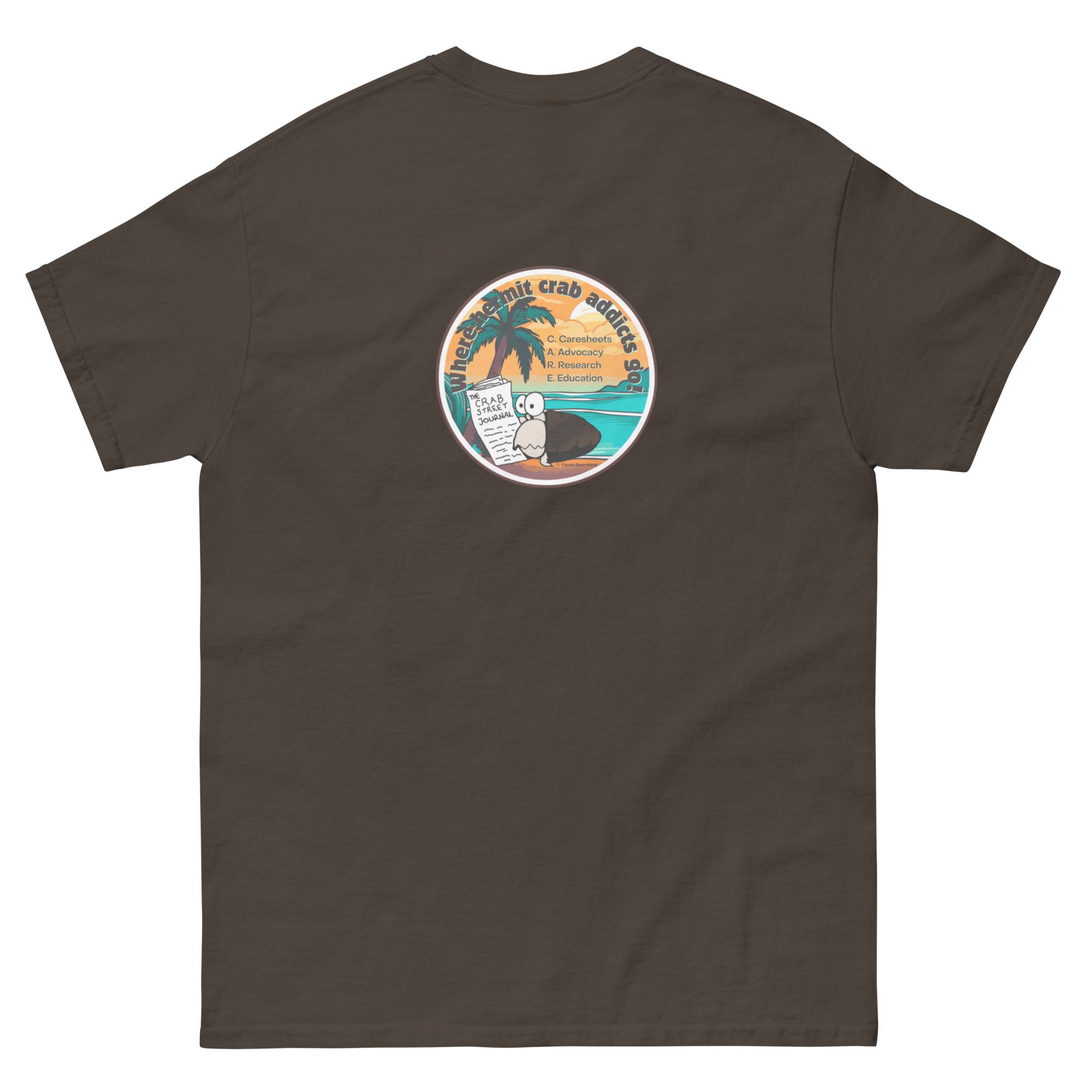 Care Based on Biology C clypeatus on a log Unisex classic tee - Image 2