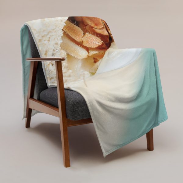 Hermit Crab White Sand Throw Blanket